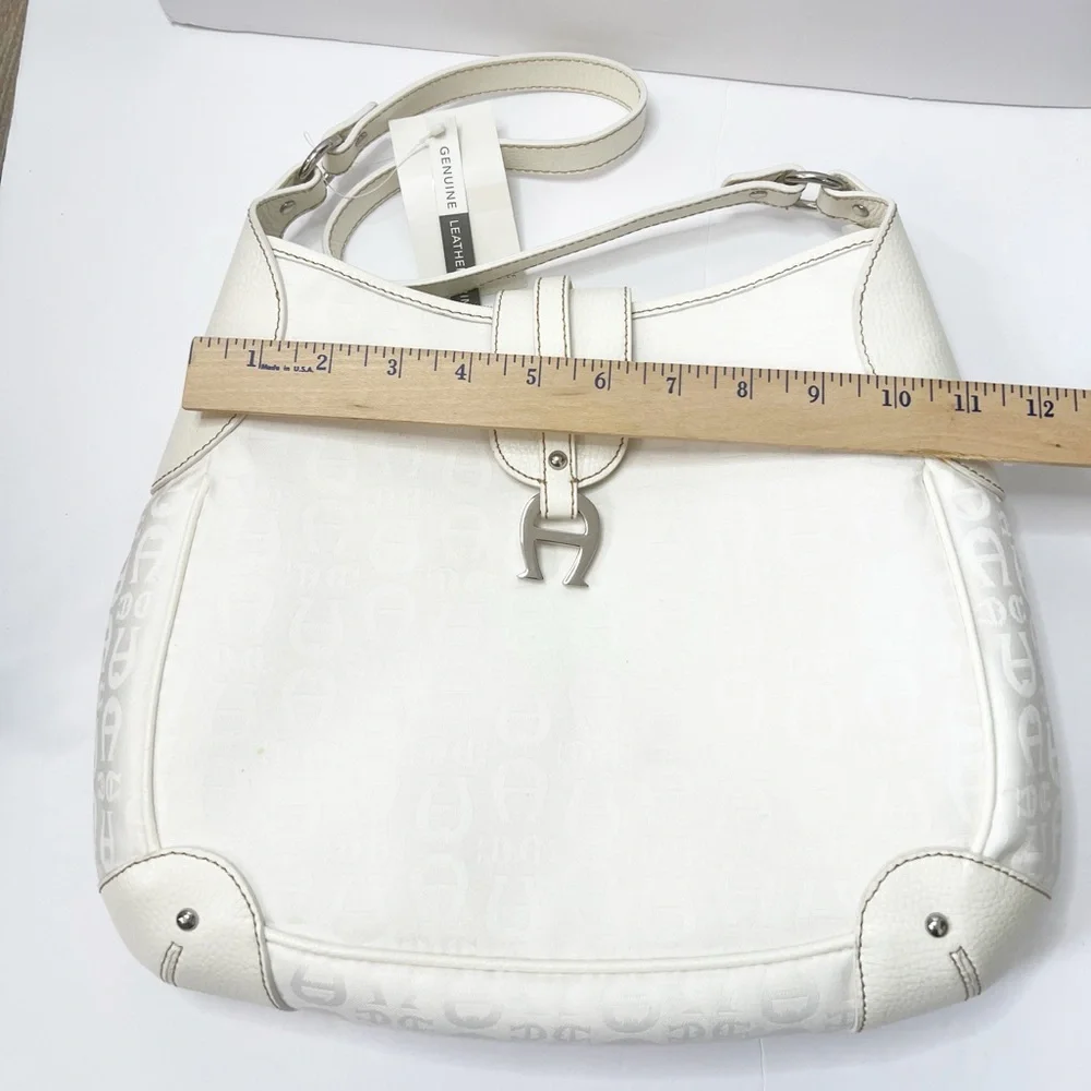 NEW Vintage ETIENNE AIGNER Large Jaquard Leather Monogram Shoulder Bag Handbag